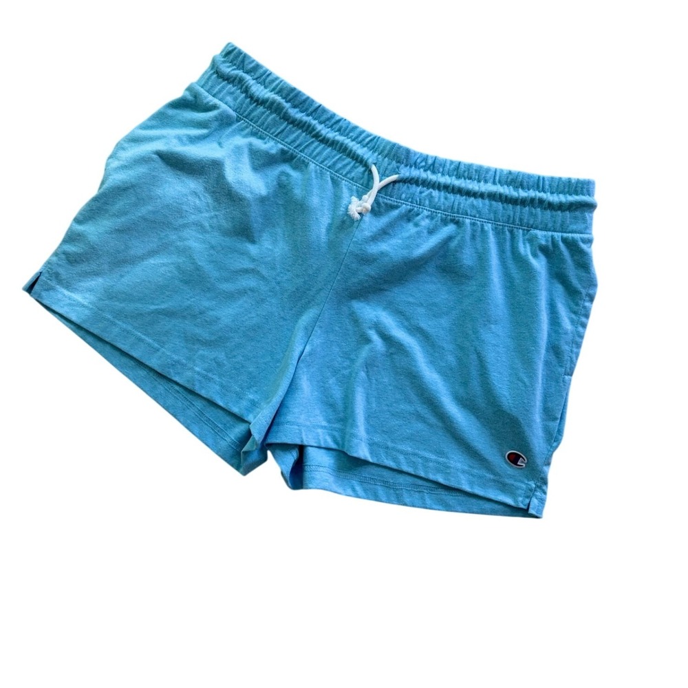Champion Womens 2XL Light Blue Jersey Knit Athletic Lounge Shorts